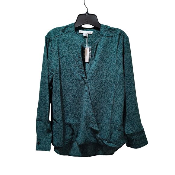 Loyal Hana Tops - Loyal Hana Evelyn Maternity Nursing Wrap Blouse Small Green Leopard Top NWT